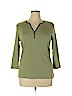 Liz Claiborne 100% Cotton Green Long Sleeve Henley Size XL - photo 1