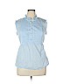Converse One Star 100% Cotton Blue Sleeveless Button-Down Shirt Size XL - photo 1