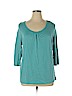 St. John's Bay Blue 3/4 Sleeve Top Size 1X - photo 1