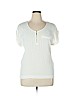 H&M 100% Viscose Ivory Short Sleeve Blouse Size 14 - photo 1