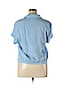 No Boundaries 100% Rayon Blue Short Sleeve Button-Down Shirt Size XL - photo 2