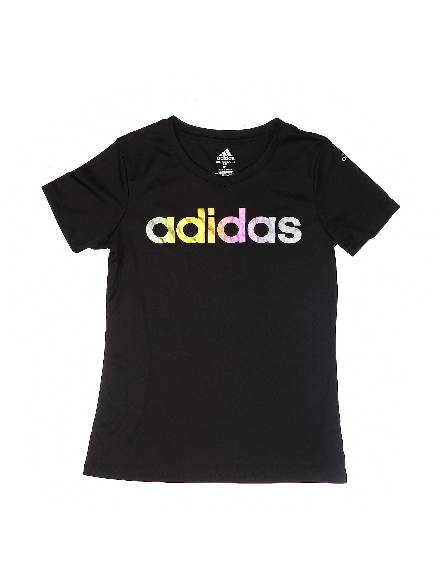 girls black adidas tshirt