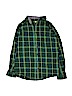 Cat & Jack 100% Cotton Plaid Green Long Sleeve Button-Down Shirt Size 16 - photo 1