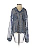Free People 100% Polyester Blue Long Sleeve Blouse Size XS - photo 1