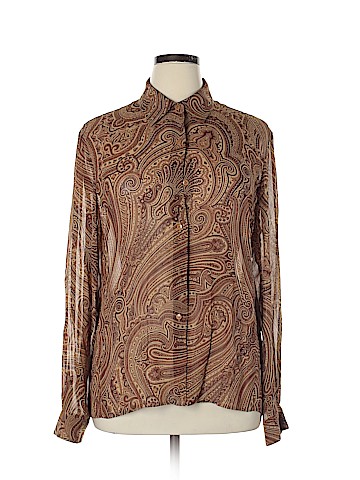Emanuel by Emanuel Ungaro Long Sleeve Silk Top (view 1)