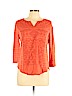 Lucky Brand Orange 3/4 Sleeve Top Size L - photo 1