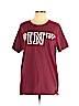 Victoria's Secret Pink 100% Cotton Burgundy Short Sleeve T-Shirt Size L - photo 1