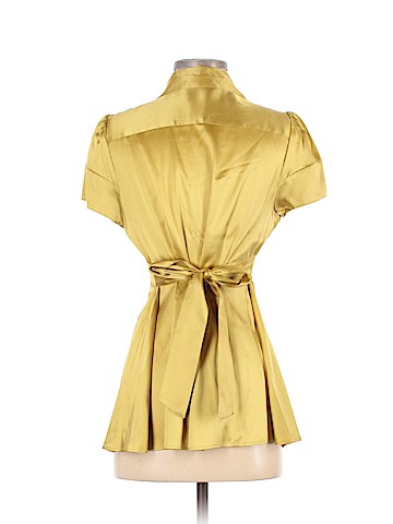 BCBGMAXAZRIA Short Sleeve Silk Top (view 2)