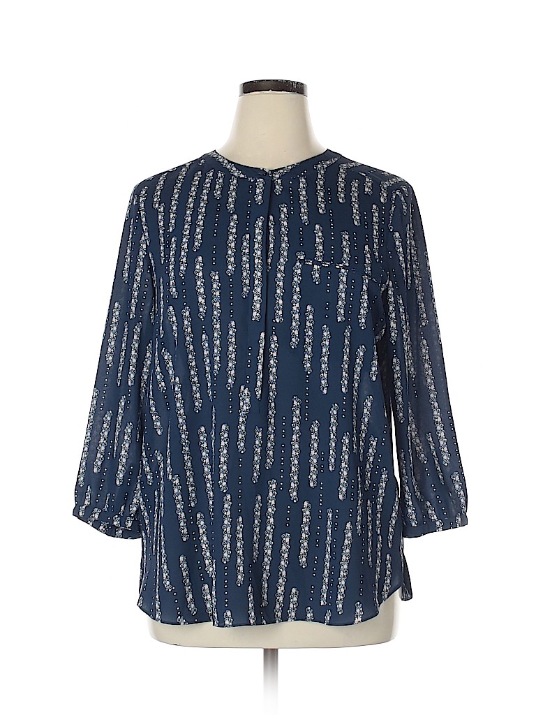 NYDJ Blue Long Sleeve Blouse Size XL - photo 1