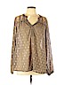 BILA 100% Polyester Tan Long Sleeve Blouse Size XL - photo 1