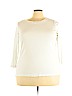Sejour White Long Sleeve T-Shirt Size 3X - photo 1