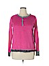 Olsenboye 100% Polyester Pink Long Sleeve Henley Size XL - photo 1