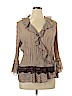 Sunny Leigh 100% Polyester Tan 3/4 Sleeve Blouse Size 1X - photo 1