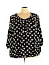 Lane Bryant 100% Polyester Black 3/4 Sleeve Blouse Size 28 - 26 Plus - photo 1