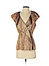 BCBGMAXAZRIA Gold Short Sleeve Blouse Size S - photo 1
