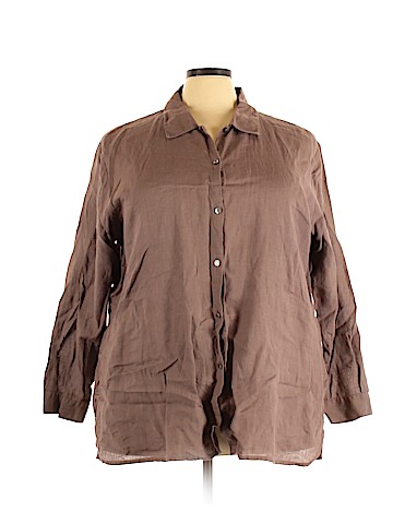 Eileen Fisher Plus System Long Sleeve Blouse (view 1)