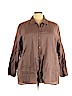 Eileen Fisher Plus System 100% Linen Tan Long Sleeve Blouse Size 3X - photo 1
