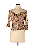 Vivienne Tam 100% Nylon Tan 3/4 Sleeve Top Size Lg (3) - photo 1
