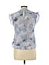 Rebecca Taylor 100% Polyester Blue Short Sleeve Blouse Size L - photo 2