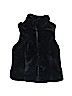 Me Jane 100% Polyester Solid Black Faux Fur Vest Size 12 - photo 1