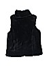 Me Jane 100% Polyester Solid Black Faux Fur Vest Size 12 - photo 2
