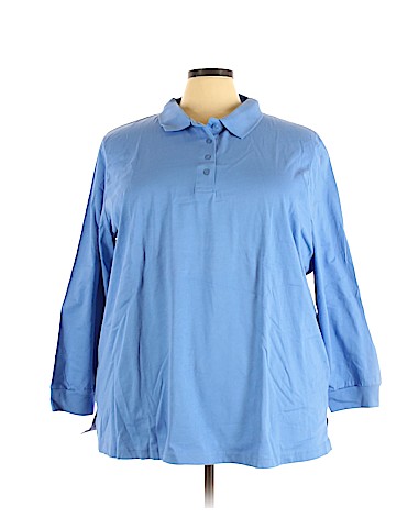 Woman Within Long Sleeve Polo (view 1)