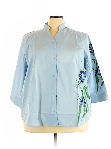 Sara Morgan for Haband Long Sleeve Button-Down Shirt (view 1)