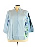 Sara Morgan for Haband Blue Long Sleeve Button-Down Shirt Size 3X - photo 1