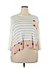 Meri Skye 100% Rayon Ivory 3/4 Sleeve Top Size 2X - photo 1