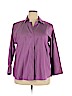 Foxcroft 100% Cotton Purple Long Sleeve Button-Down Shirt Size 18 - photo 1