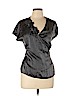 Vivienne Tam 100% Silk Silver Short Sleeve Silk Top Size L - photo 1