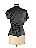 Vivienne Tam 100% Silk Silver Short Sleeve Silk Top Size L - photo 2