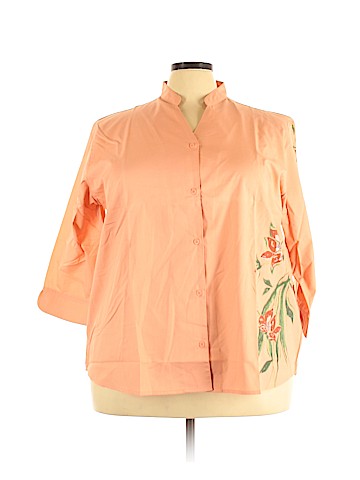 Sara Morgan for Haband Long Sleeve Button-Down Shirt (view 1)