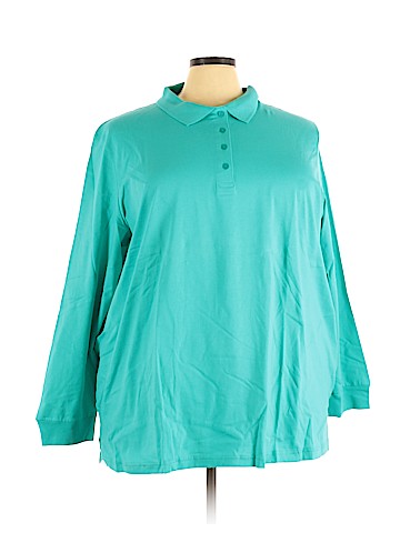 Woman Within Long Sleeve Polo (view 1)