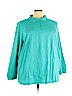 Woman Within 100% Cotton Blue Long Sleeve Polo Size 30 (3X) - photo 1