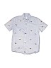Gap Kids 100% Cotton Print Blue Short Sleeve Button-Down Shirt Size 12 - photo 1