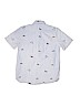 Gap Kids 100% Cotton Print Blue Short Sleeve Button-Down Shirt Size 12 - photo 2