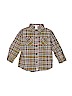 Janie and Jack 100% Cotton Plaid Tan Long Sleeve Button-Down Shirt Size 3T - photo 1