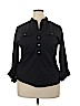 7th Avenue Design Studio New York & Company 100% Cotton Black Long Sleeve Button-Down Shirt Size XL - photo 1