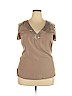 New York & Company 100% Polyester Tan Short Sleeve Blouse Size XL - photo 1