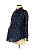 Old Navy - Maternity 100% Cotton Blue Long Sleeve Button-Down Shirt Size M - photo 1