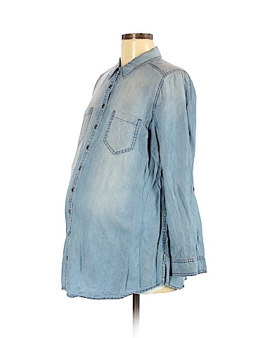 LED Luxe Essentials Denim Long Sleeve Button-Down Shirt (view 1)