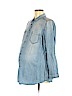 LED Luxe Essentials Denim 100% Lyocell Blue Long Sleeve Button-Down Shirt Size M - photo 1