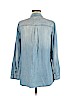 LED Luxe Essentials Denim 100% Lyocell Blue Long Sleeve Button-Down Shirt Size M - photo 2