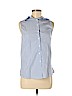 H&M 100% Cotton Blue Sleeveless Blouse Size 6 - photo 1