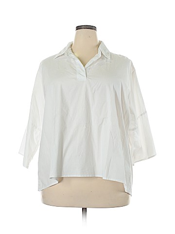 Lane Bryant Outlet 3/4 Sleeve Button-Down Shirt (view 1)
