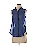 H&M 100% Polyester Blue Sleeveless Blouse Size 2 - photo 1