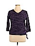 JM Collection Purple Long Sleeve Top Size XL - photo 1