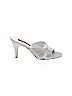 Nina 100% Leather Silver Heels Size 8 1/2 - photo 1