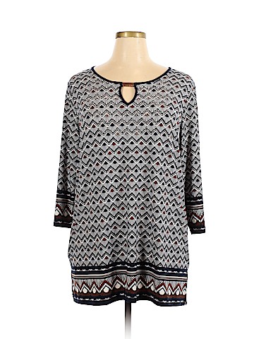 JM Collection 3/4 Sleeve Top (view 1)